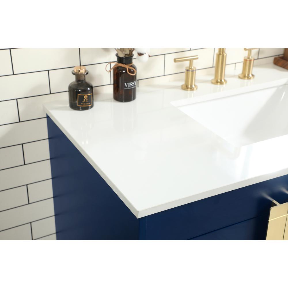 42 inch Single bathroom vanity in blue. Picture 5