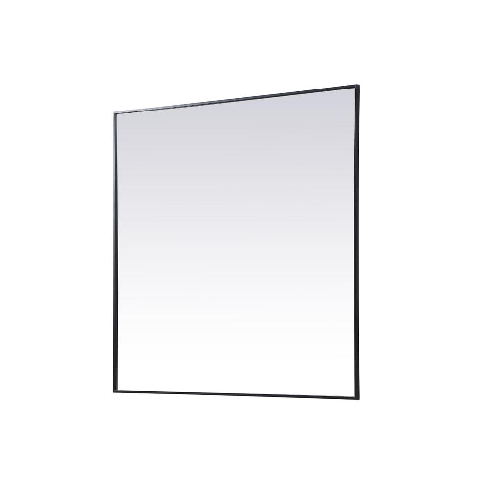 Metal Frame Square Mirror 48 inch in Black. Picture 7