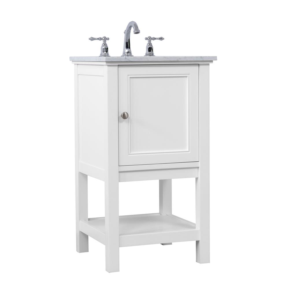 19 in. Single bathroom vanity set in White. Picture 12