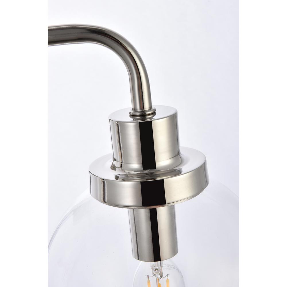 Hanson 2 lights bath sconce in polished nickel with clear shade. Picture 5