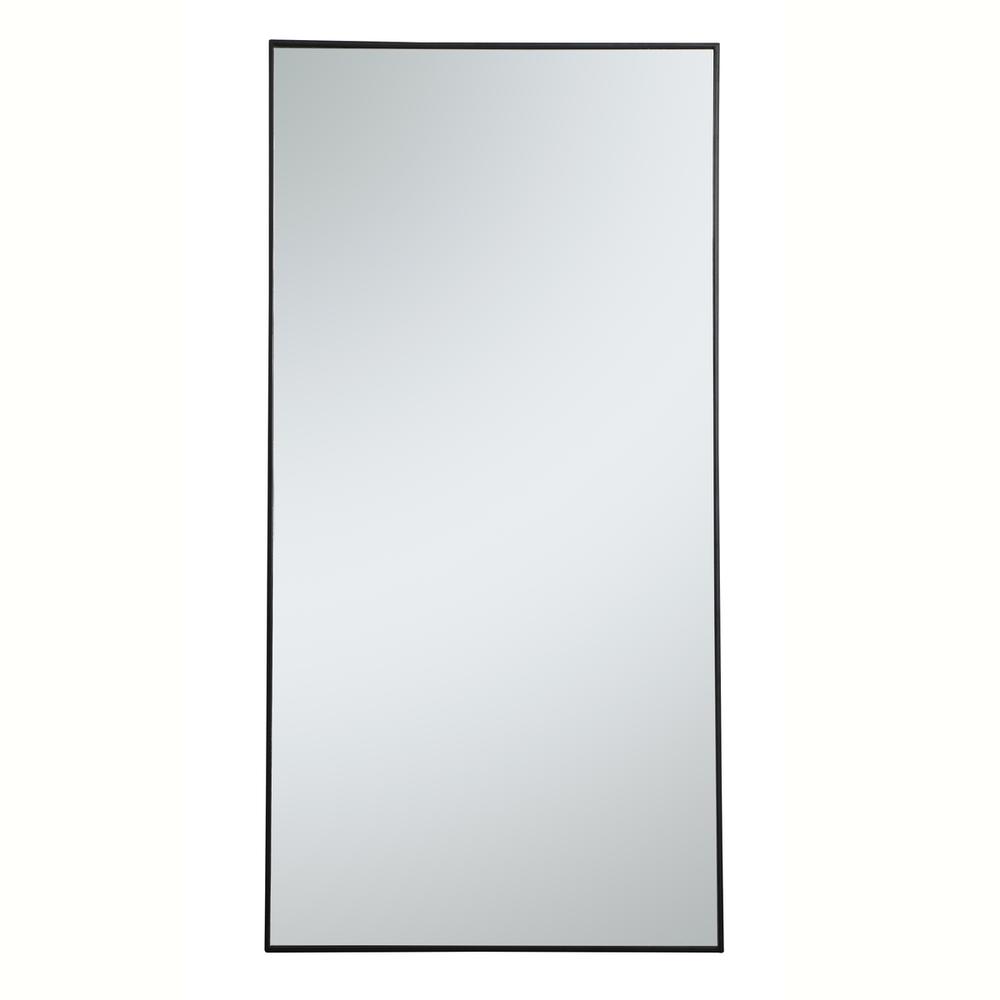 Metal frame rectangle mirror 36 inch in Black. Picture 1