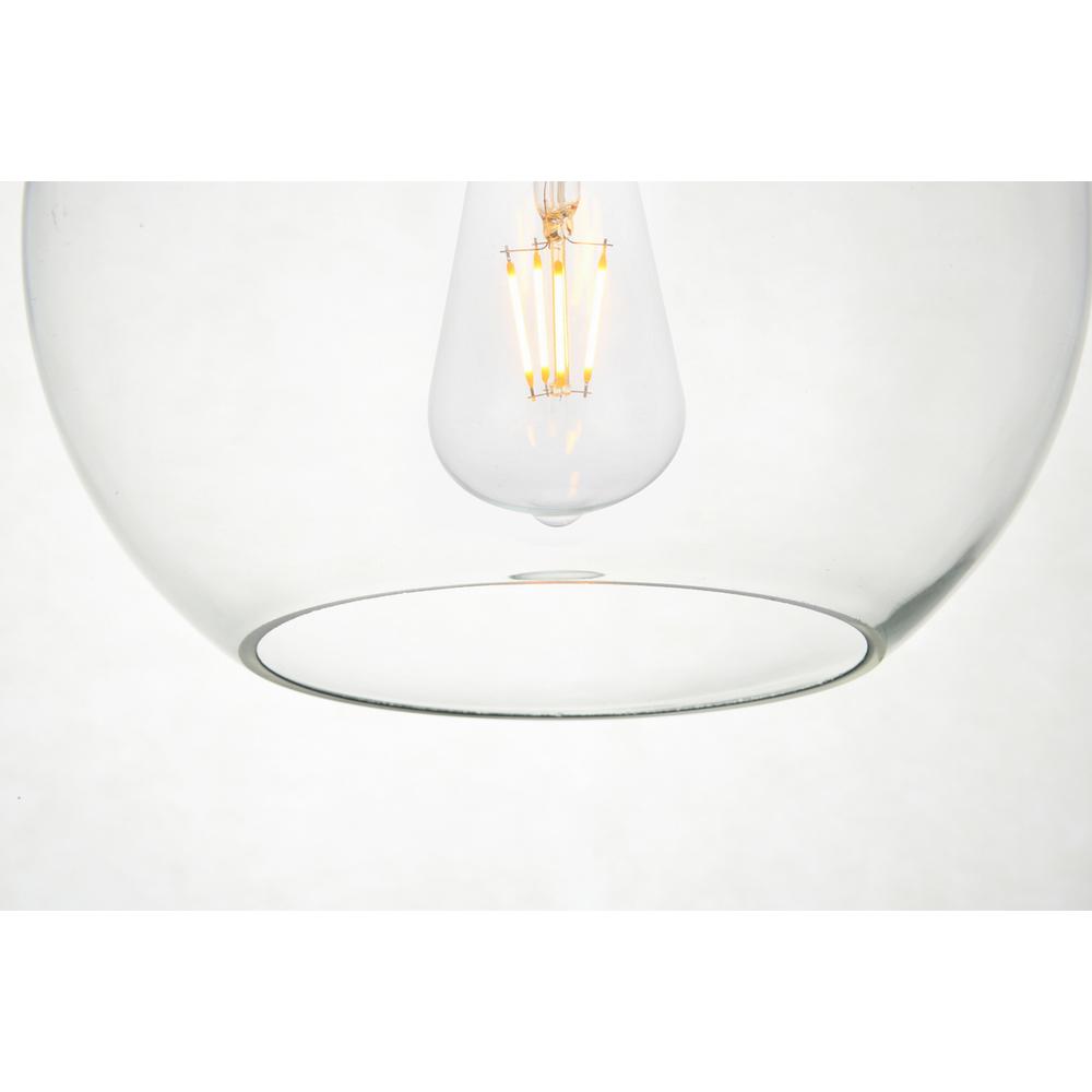 Baxter 3 Lights Black Pendant With Clear Glass. Picture 3
