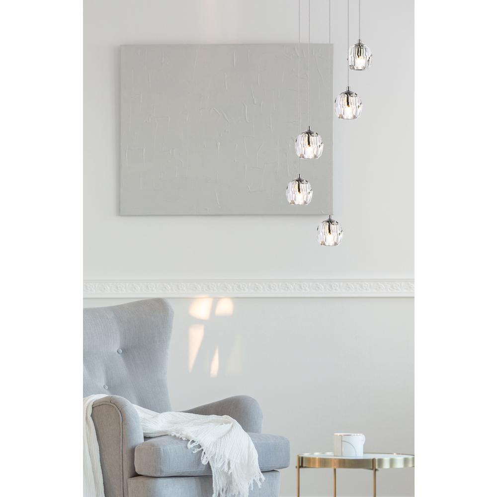 Eren 5 lights Chrome pendant. Picture 7
