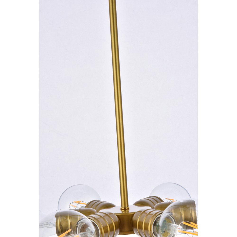 Reyes 6 Lights Brass Pendant. Picture 5