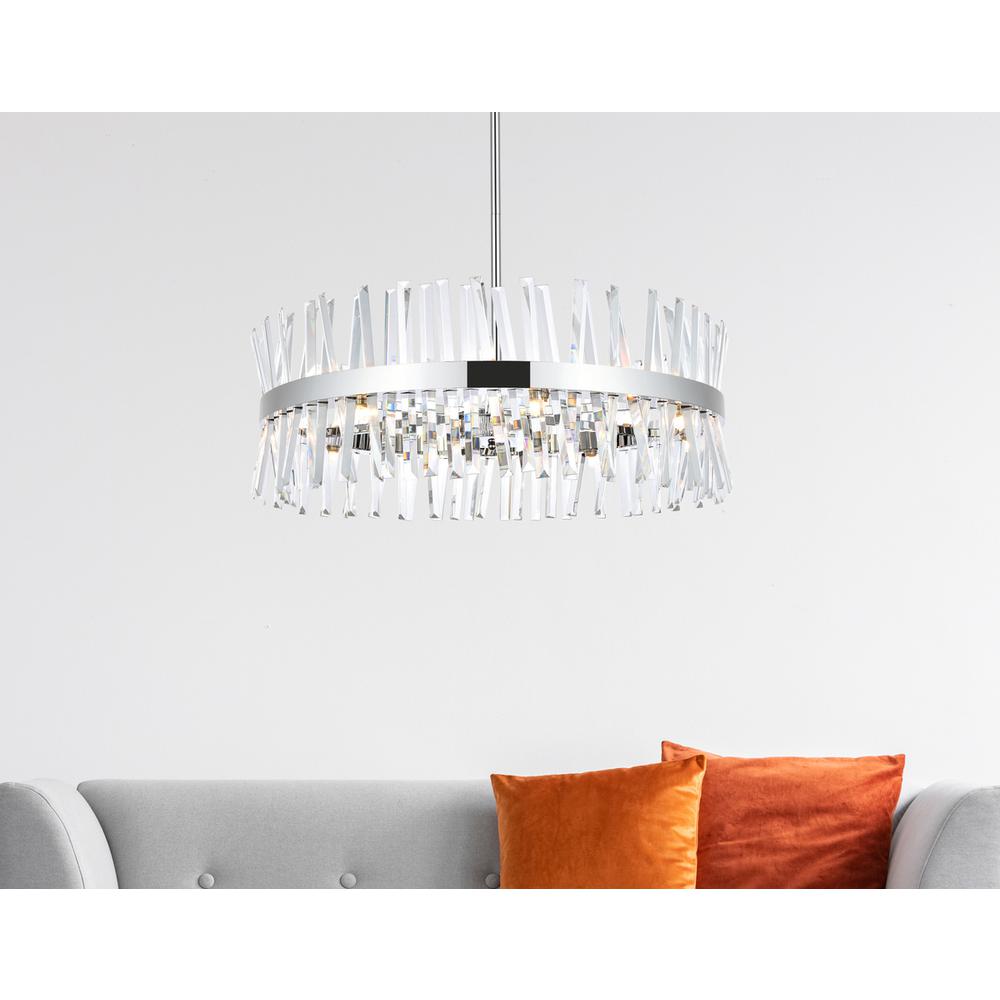 Serephina 32 inch crystal round chandelier light in chrome. Picture 8