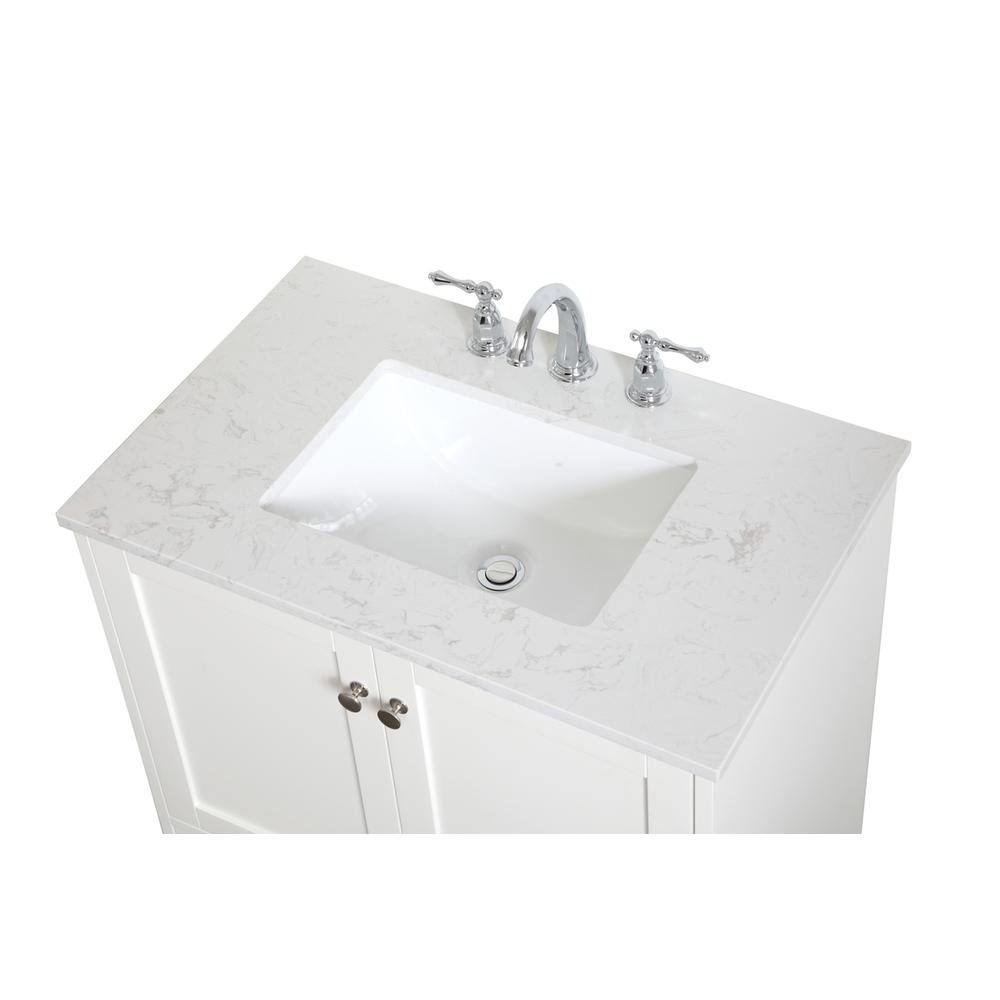 30 inch Single Bathroom Vanity in White. Picture 9