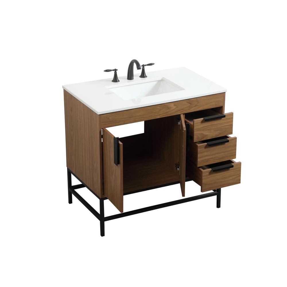 36 inch Single bathroom vanity in walnut brown. Picture 9