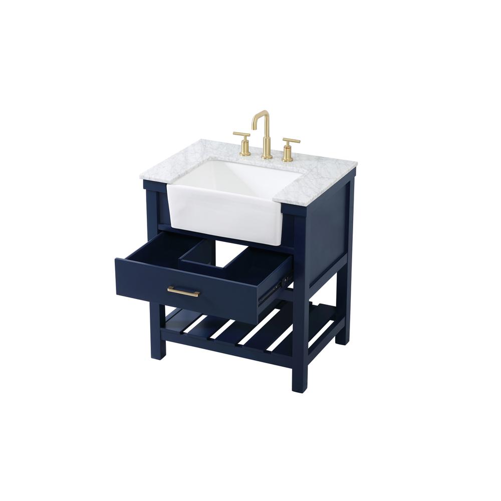 30 inch Single bathroom vanity in blue. Picture 9