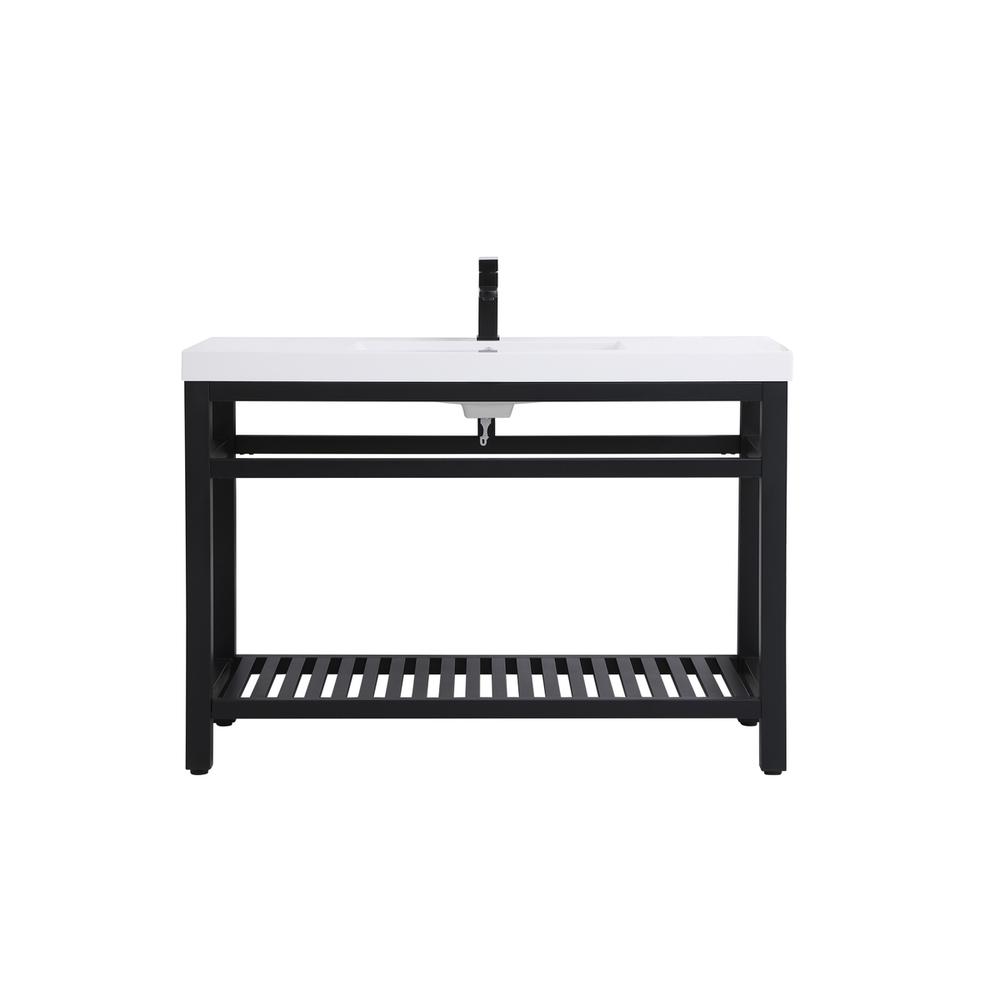 48 inch Single Bathroom Metal Vanity in Black. Picture 1