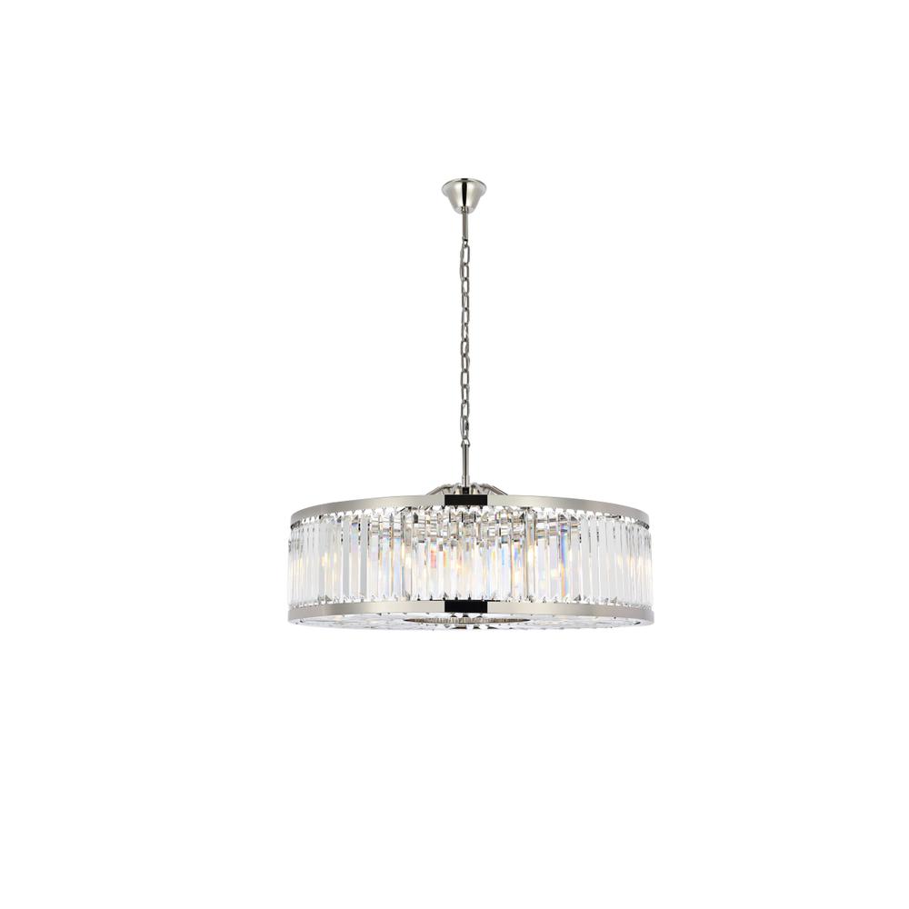 Chelsea 10 light polished nickel Chandelier Clear Royal Cut Crystal. Picture 1