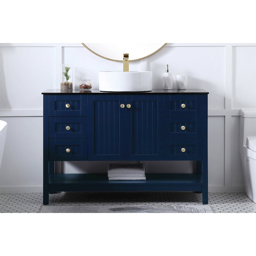 48 Inch Vessel Sink Bathroom Vanity In Blue. Picture 2