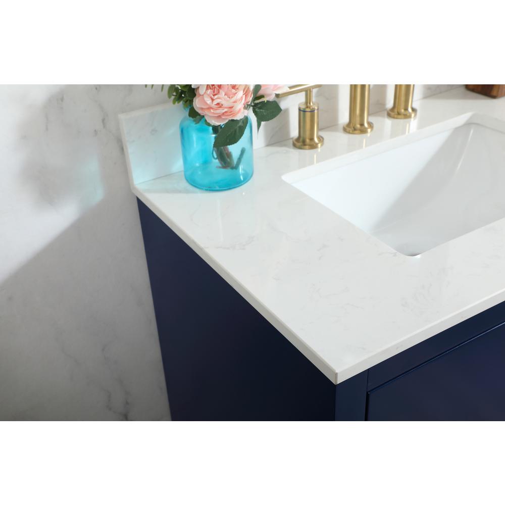 30 inch Single bathroom vanity in blue with backsplash. Picture 5