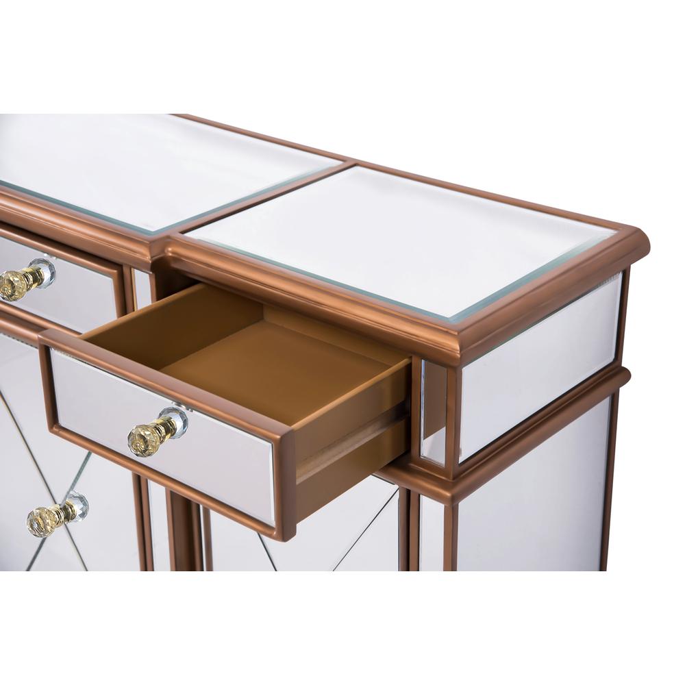 3 Drawer 4 Door Cabinet 60 in. x 14 in. x 36 in. in Gold Clear. Picture 6