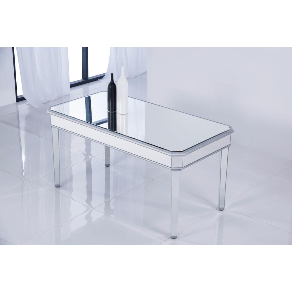 Rectangle Dining Table 60 in. x 32 in. x 30 in. in silver paint. Picture 3