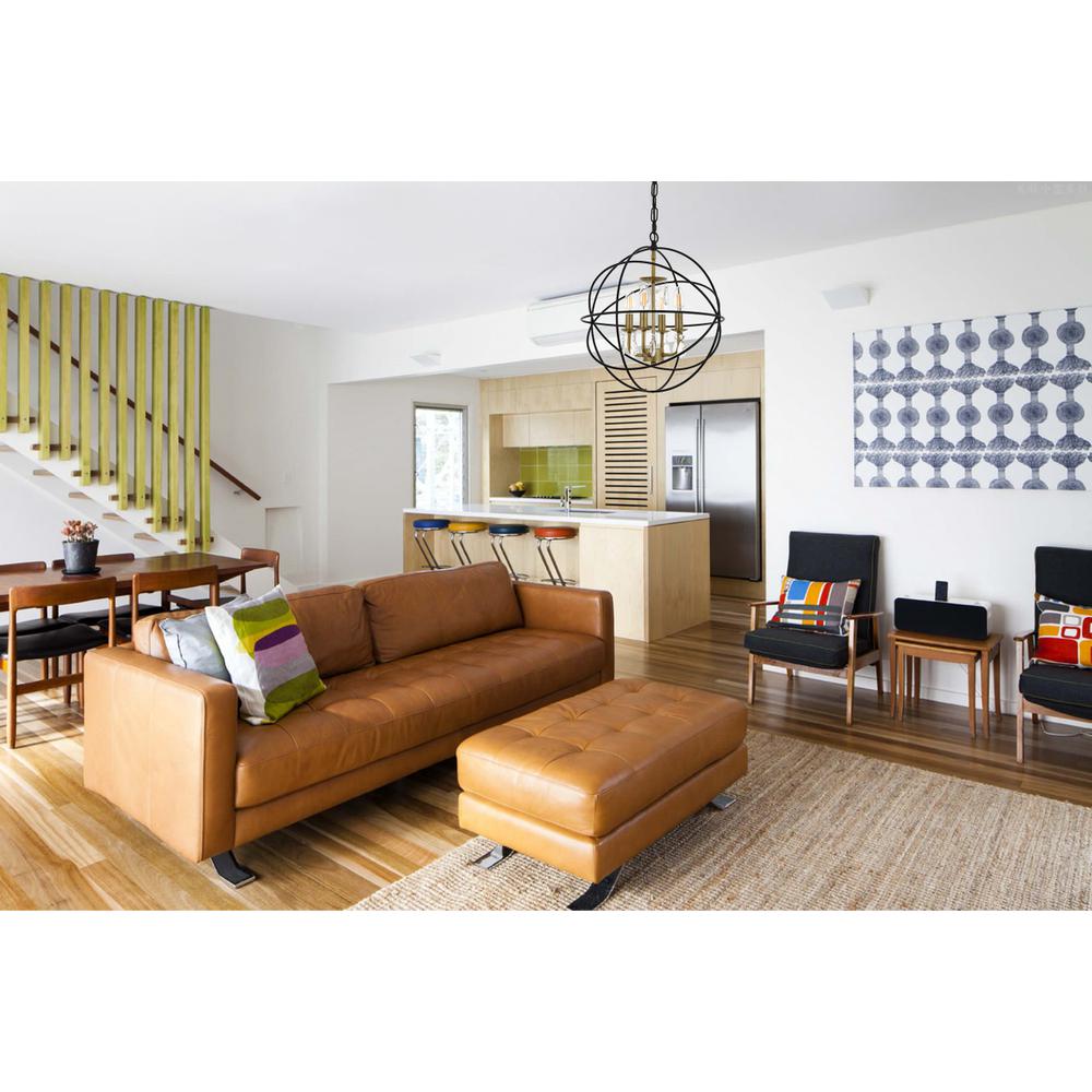 Wallace 4 light Matte Black and Brass Pendant. Picture 12