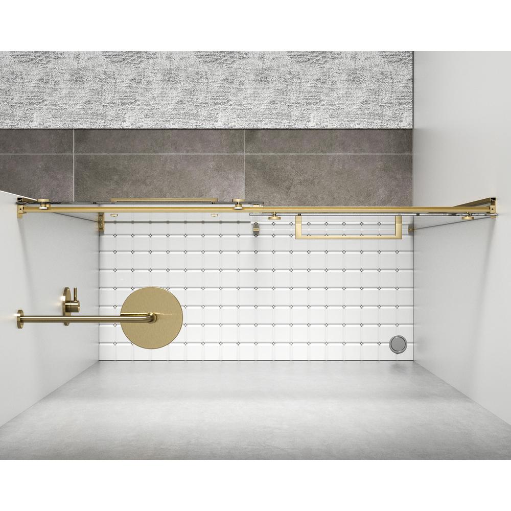 Semi-frameless shower door 60 x 76 Brushed Gold. Picture 4