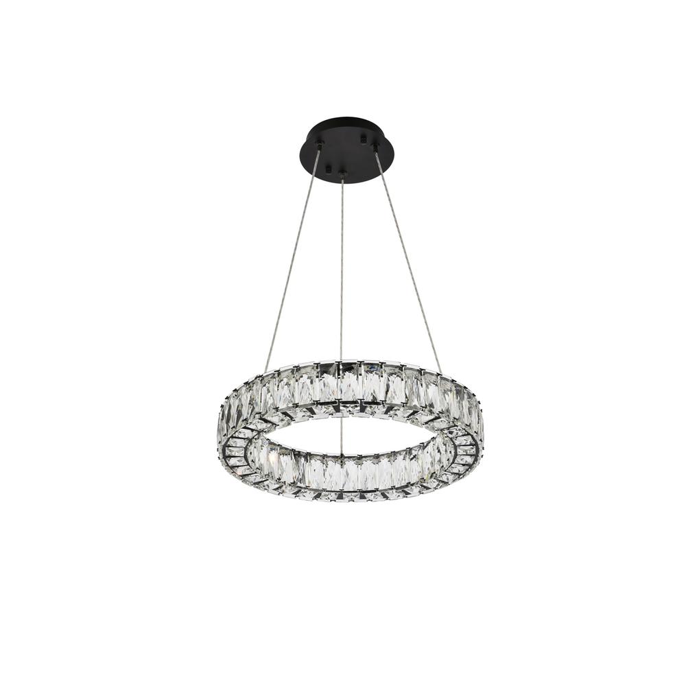 Monroe 17 inch LED round Single pendant in black. Picture 6