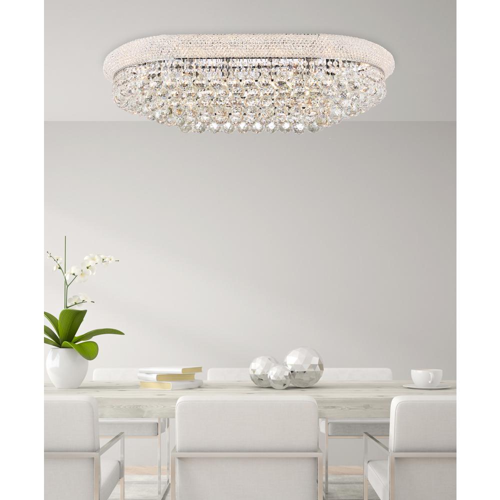 Primo 18 light Chrome Flush Mount Clear Royal Cut Crystal. Picture 7
