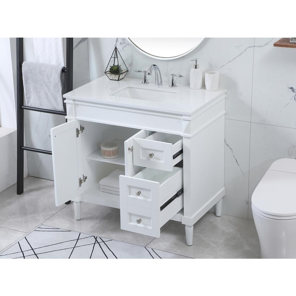 36 inch Single bathroom vanity in white. Picture 3