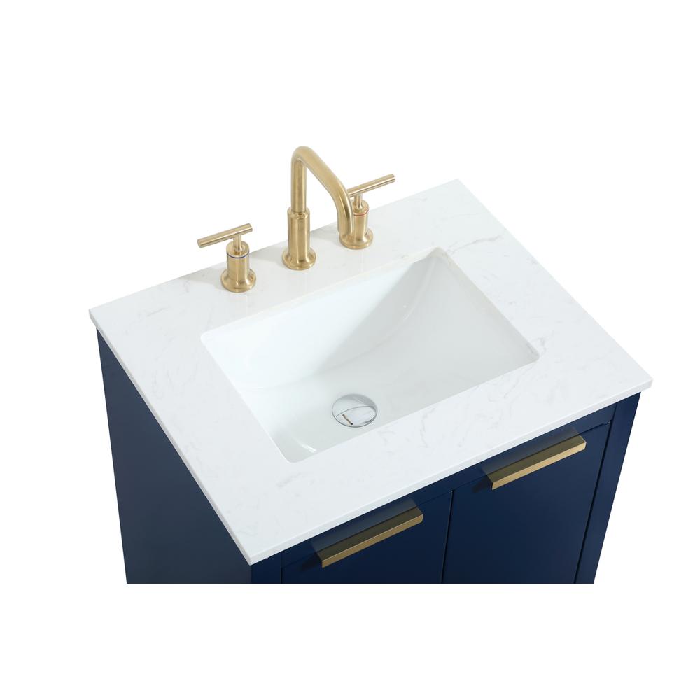 24 inch Single bathroom vanity in blue. Picture 10