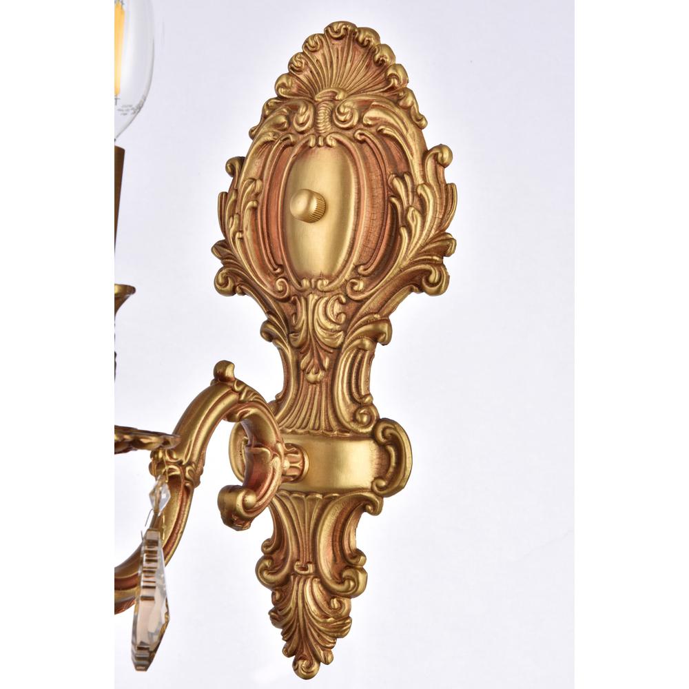 Monarch 1 light French Gold Wall Sconce Golden Teak (Smoky) Royal Cut Crystal. Picture 7