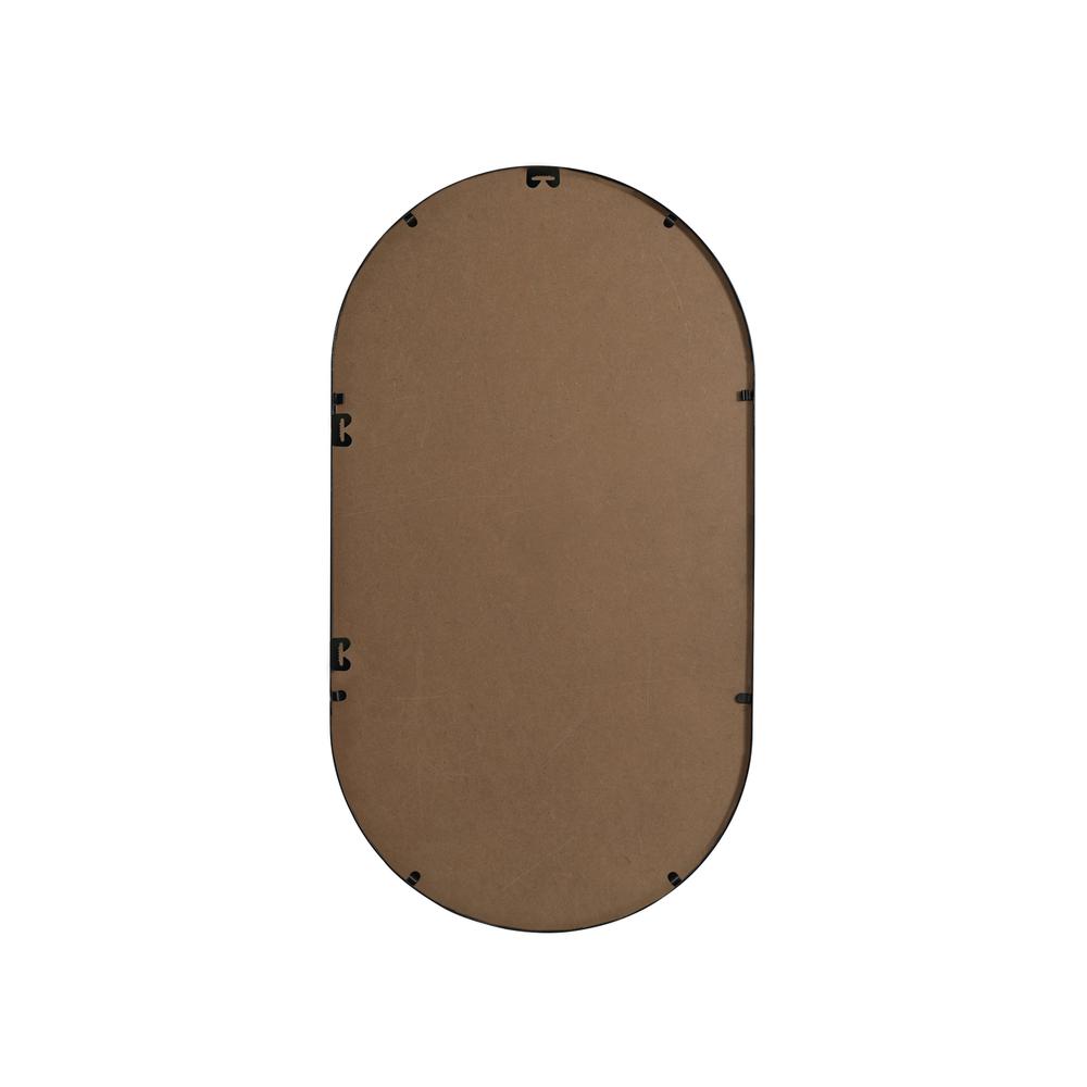 Metal Frame Oval Mirror 20x36 Inch in Black. Picture 10