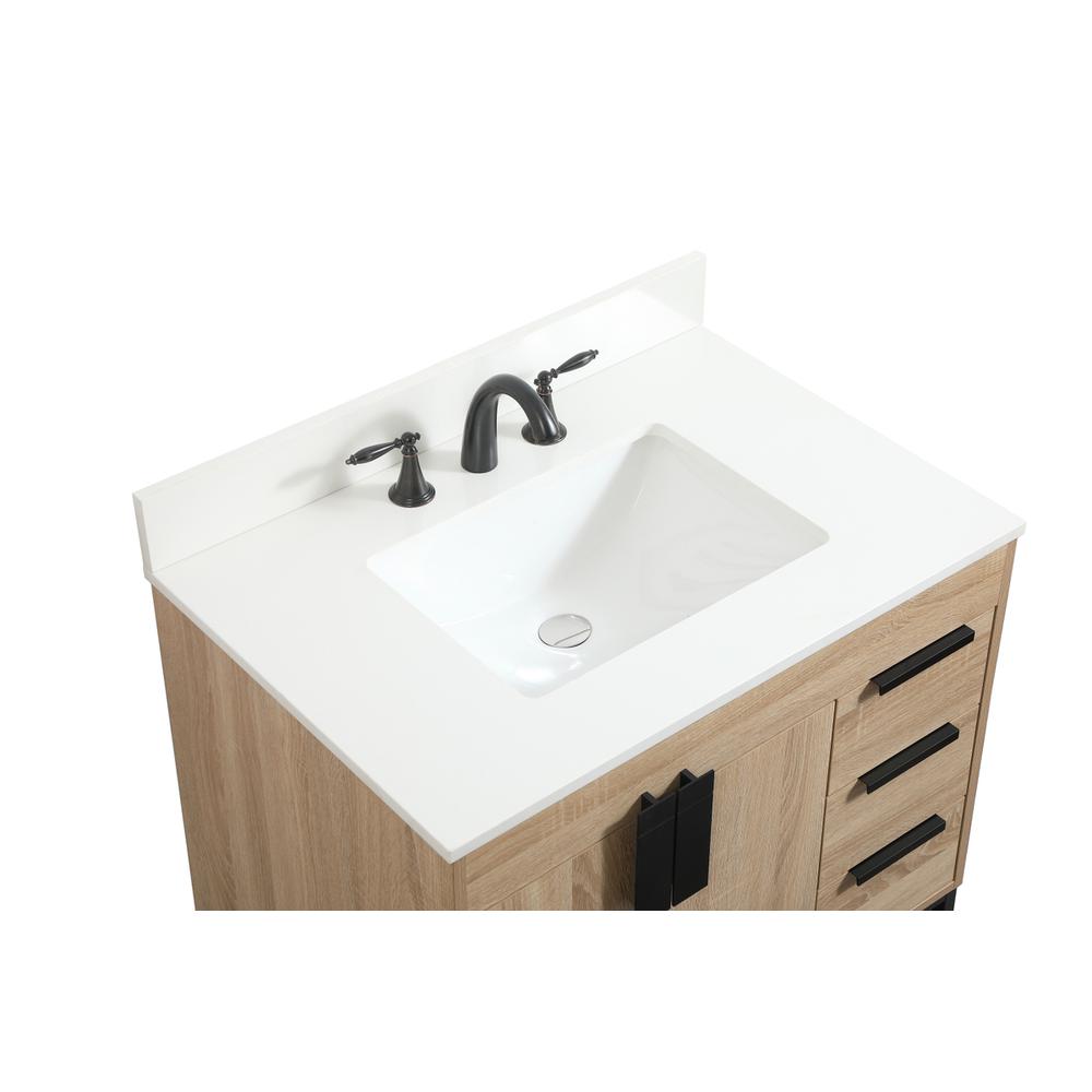 32 inch Single bathroom vanity in mango wood with backsplash. Picture 10