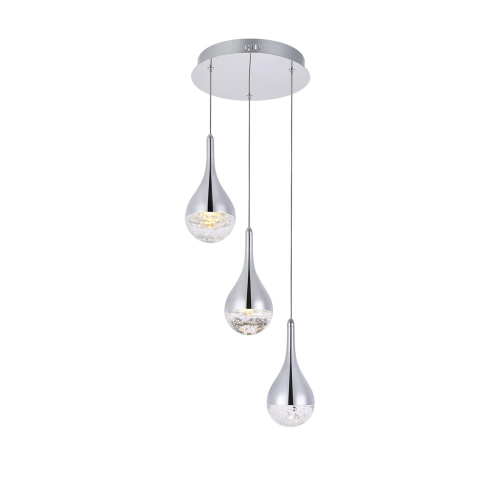 Amherst Collection LED 3-light chandelier 12in x 9in chrome finish. Picture 1