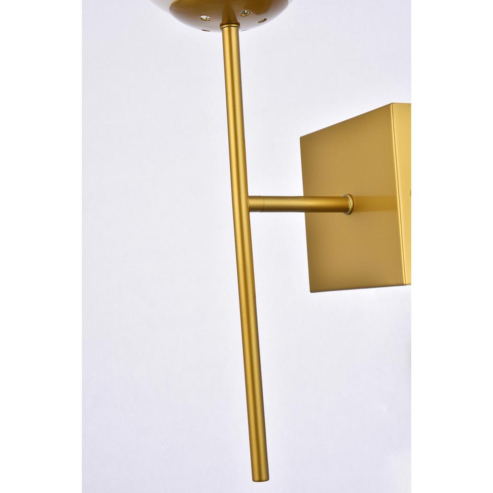 Neri 1 light brass and white glass wall sconce. Picture 4