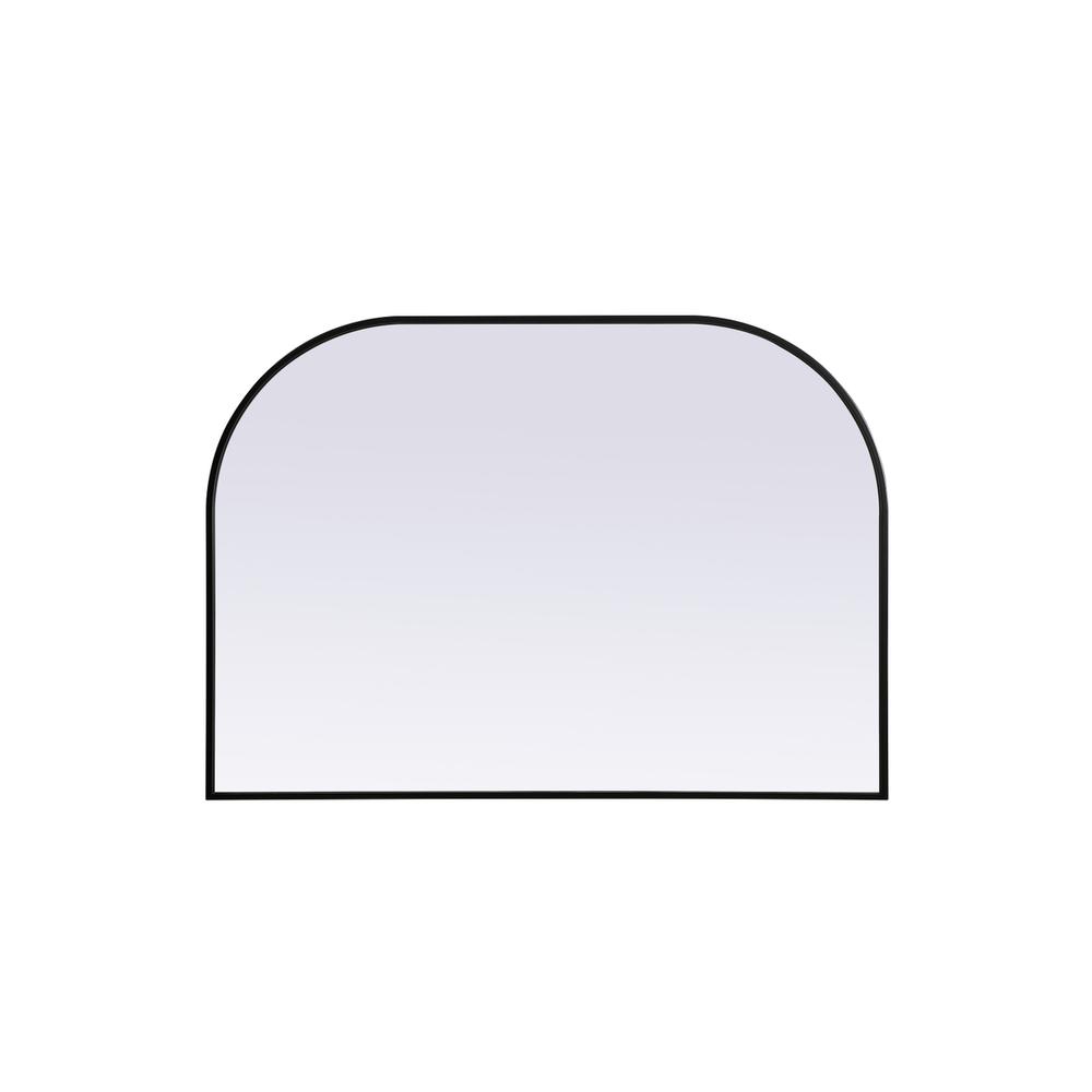 Metal Frame Arch Mirror 42x30 Inch in Black. Picture 1