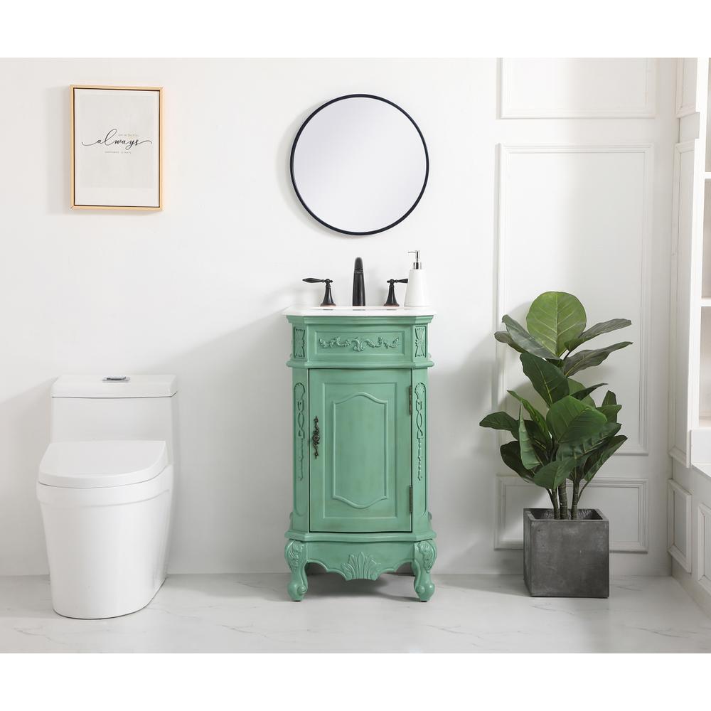 19 inch Single Bathroom vanity in vintage mint. Picture 4