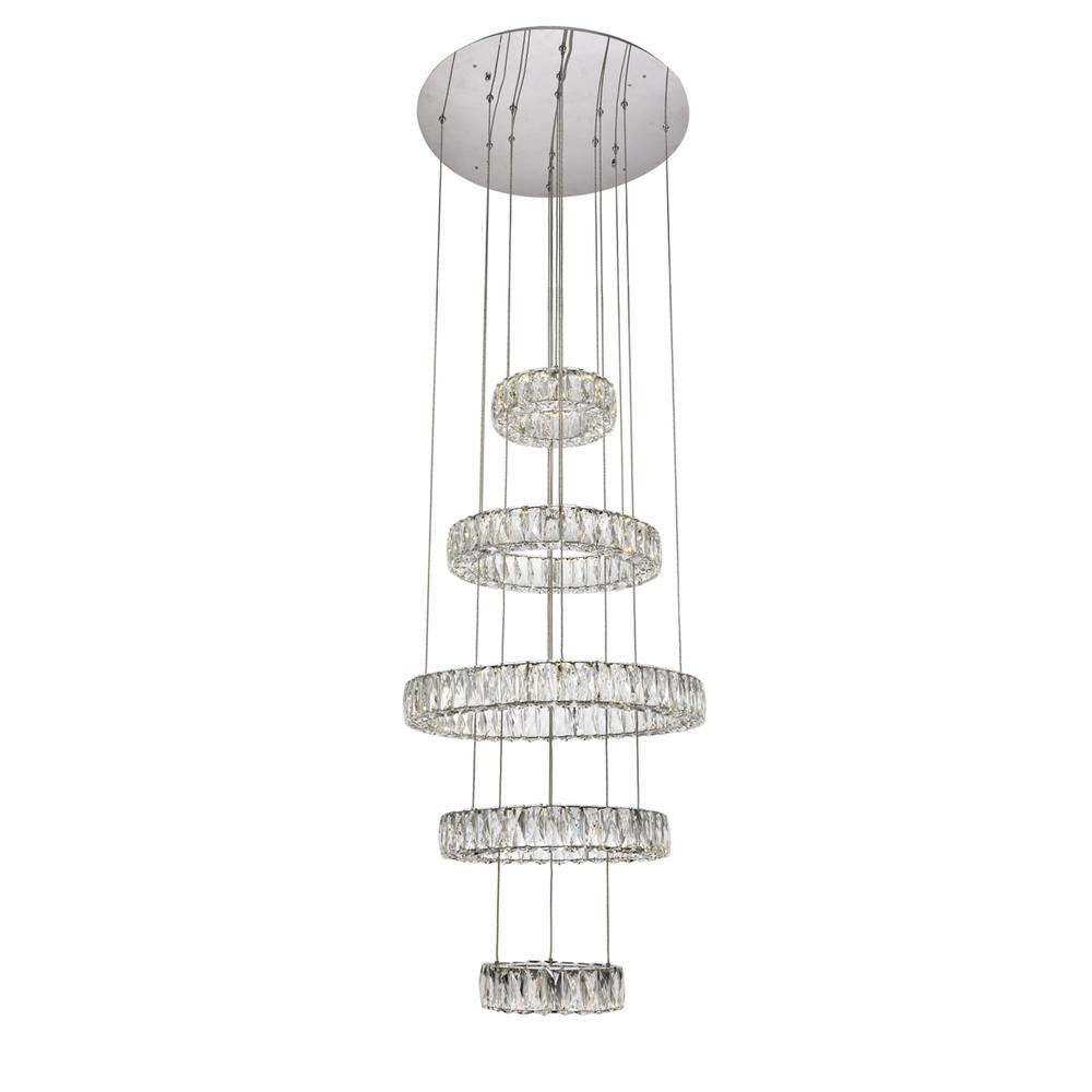 Monroe Integrated LED chip light Chrome Chandelier Clear Royal Cut Crystal. Picture 1