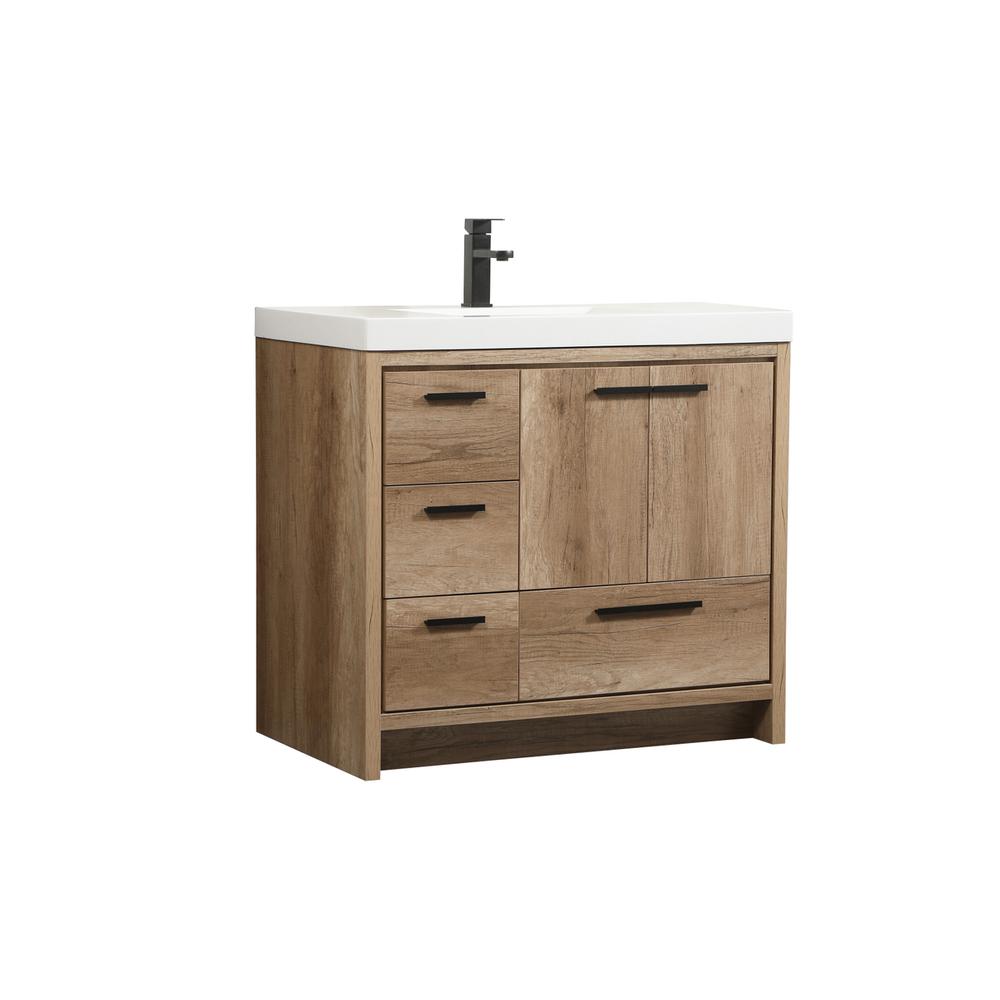 36 inch Single bathroom vanity in natural oak. Picture 7