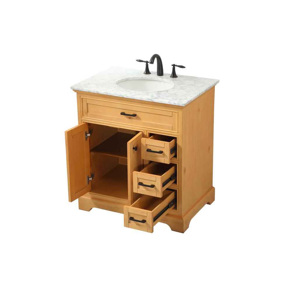 32 inch Single bathroom vanity in natural wood. Picture 9