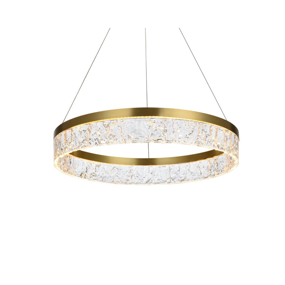 Linden 22 inch Adjustable LED chandelier in Satin Gold. Picture 4