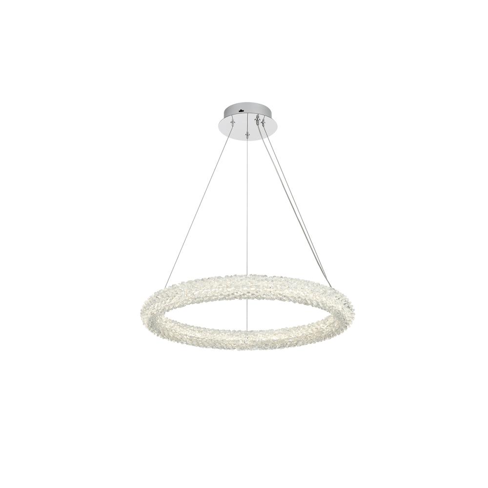 Bowen 24 inch Adjustable LED Chandelier in Chrome. Picture 2