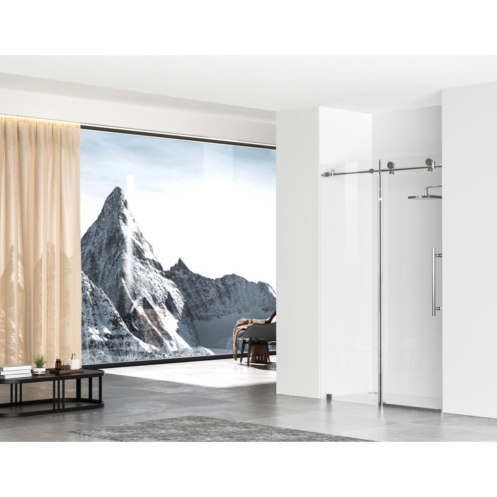Frameless shower door 48 x 76 Polished Chrome. Picture 3