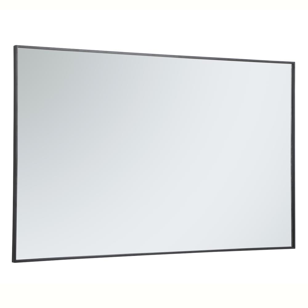 Metal frame rectangle mirror 36 inch in Black. Picture 7