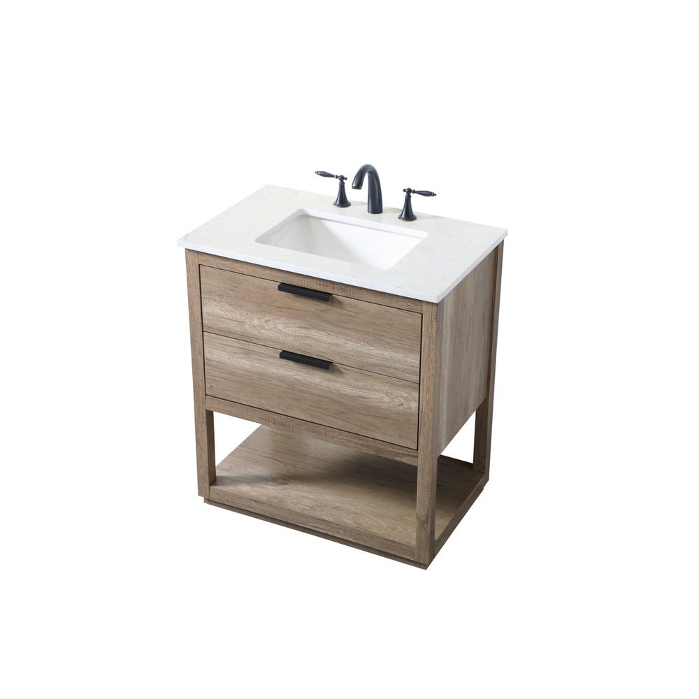 30 Inch SIngle Bathroom Vanity In Natural Oak. Picture 8