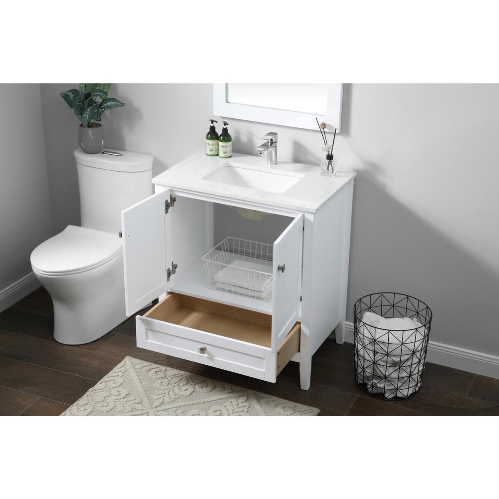 30 Inch SIngle Bathroom Vanity In White. Picture 3