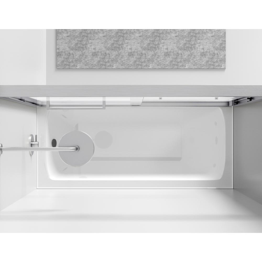 Semi-frameless tub door 60 x 60 Brushed Nickel. Picture 4