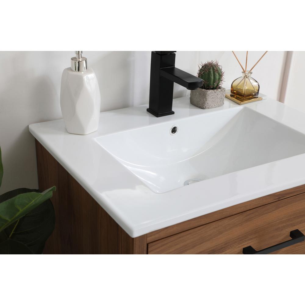 24 inch bathroom vanity in walnut brown. Picture 4