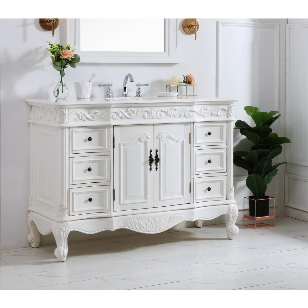 48 inch Single Bathroom vanity in antique white. Picture 2