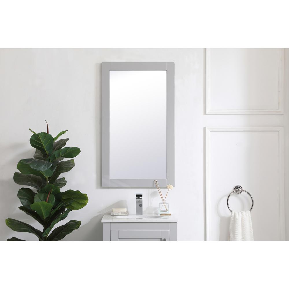 Aqua rectangle vanity mirror 18 inch in Grey. Picture 9