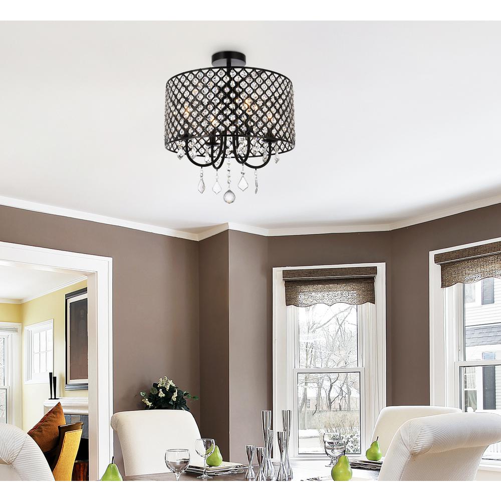 Elise 17 inch flush mount in black. Picture 9