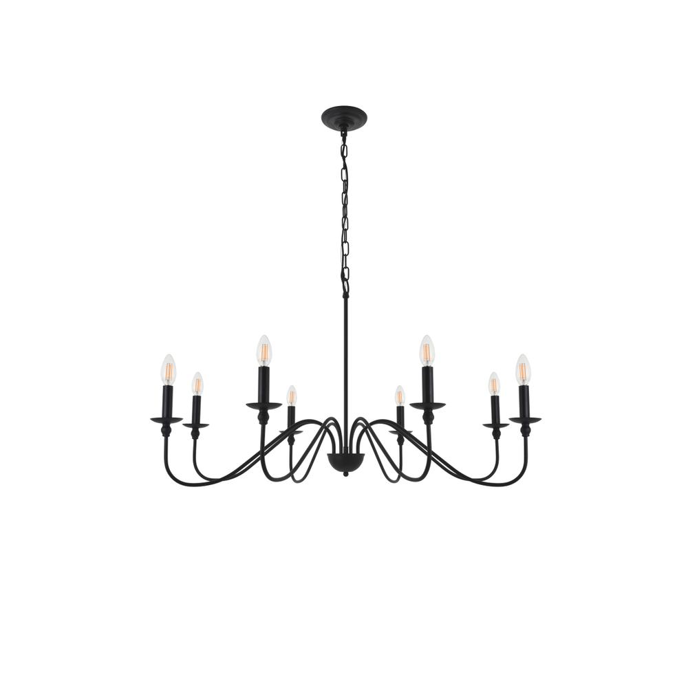 Rohan 8 light Matte Black Pendant. Picture 2
