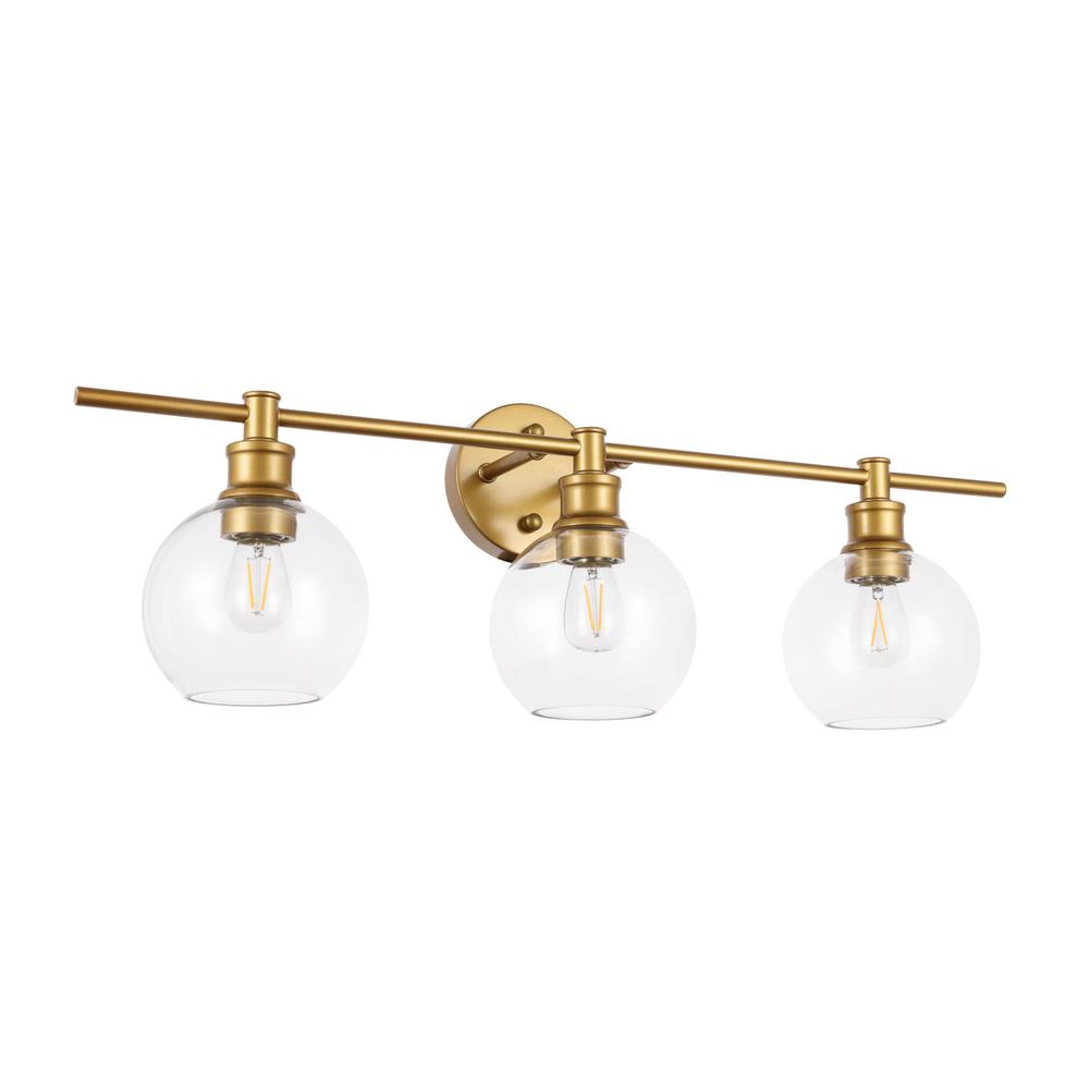 Collier 3 light Brass and Clear glass Wall sconce. Picture 12