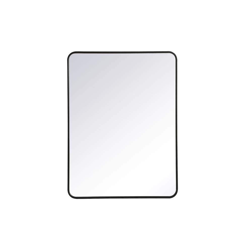 Soft corner metal rectangular mirror 30x40 inch in Black. Picture 6