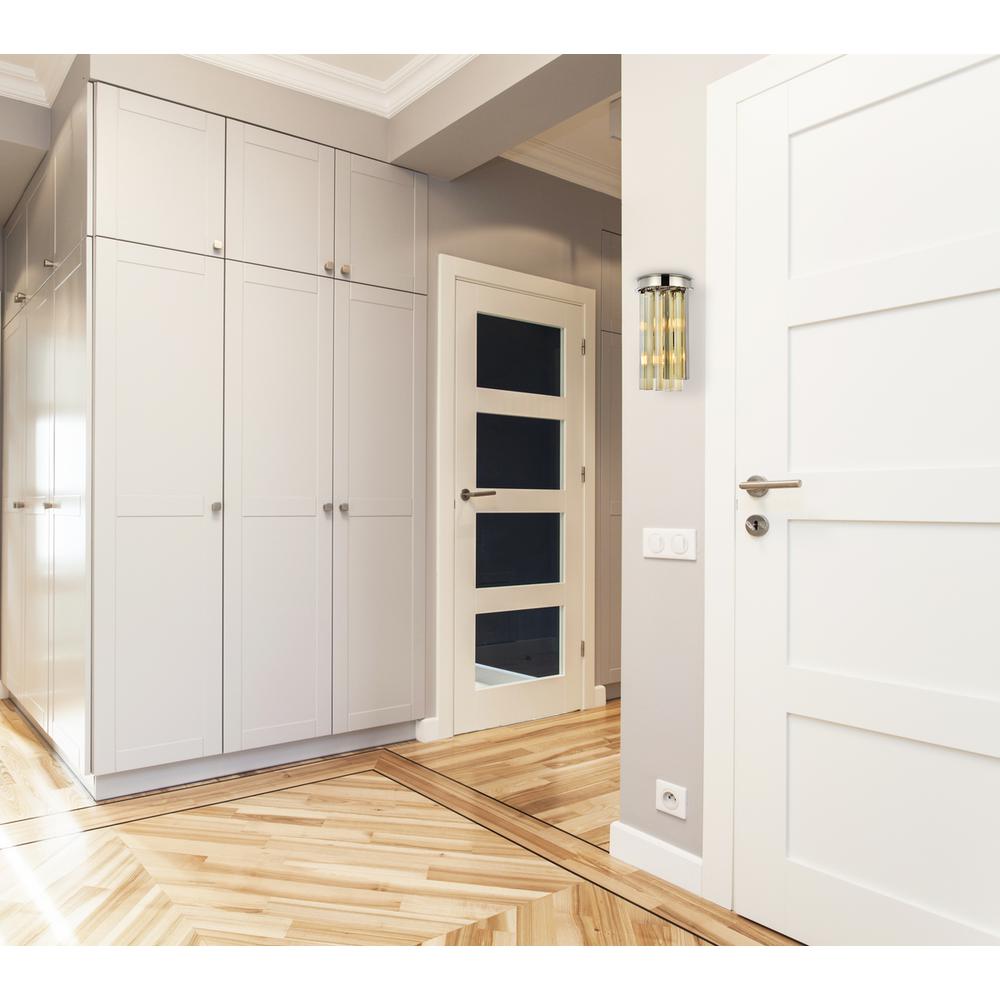 Sydney 2 light polished nickel Wall Sconce Golden Teak (Smoky) Royal Cut Crystal. Picture 6