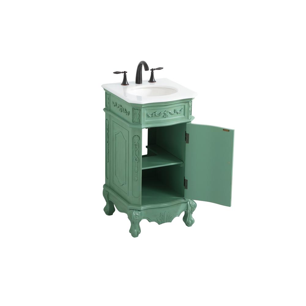 19 inch Single Bathroom vanity in vintage mint. Picture 9